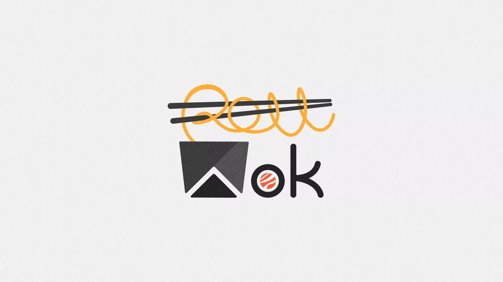 Разработка логотипа суши-бара «Roll Wok Club» в Котельниках